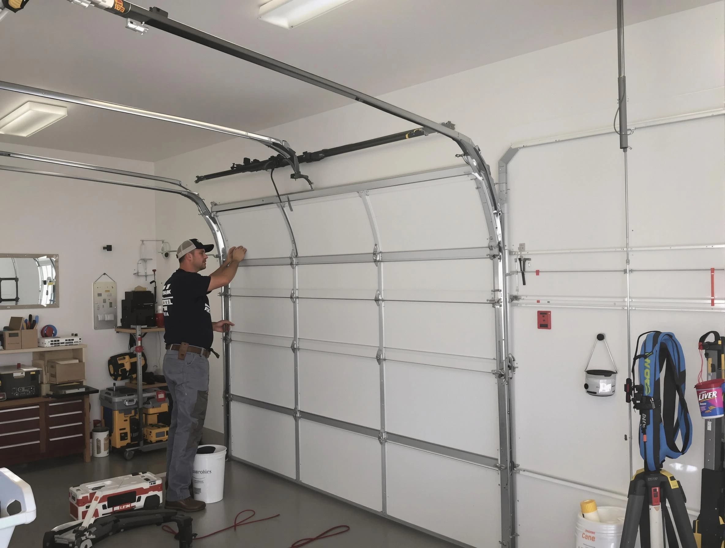 Cullman Garage Door Repair team installing new garage door in Cullman