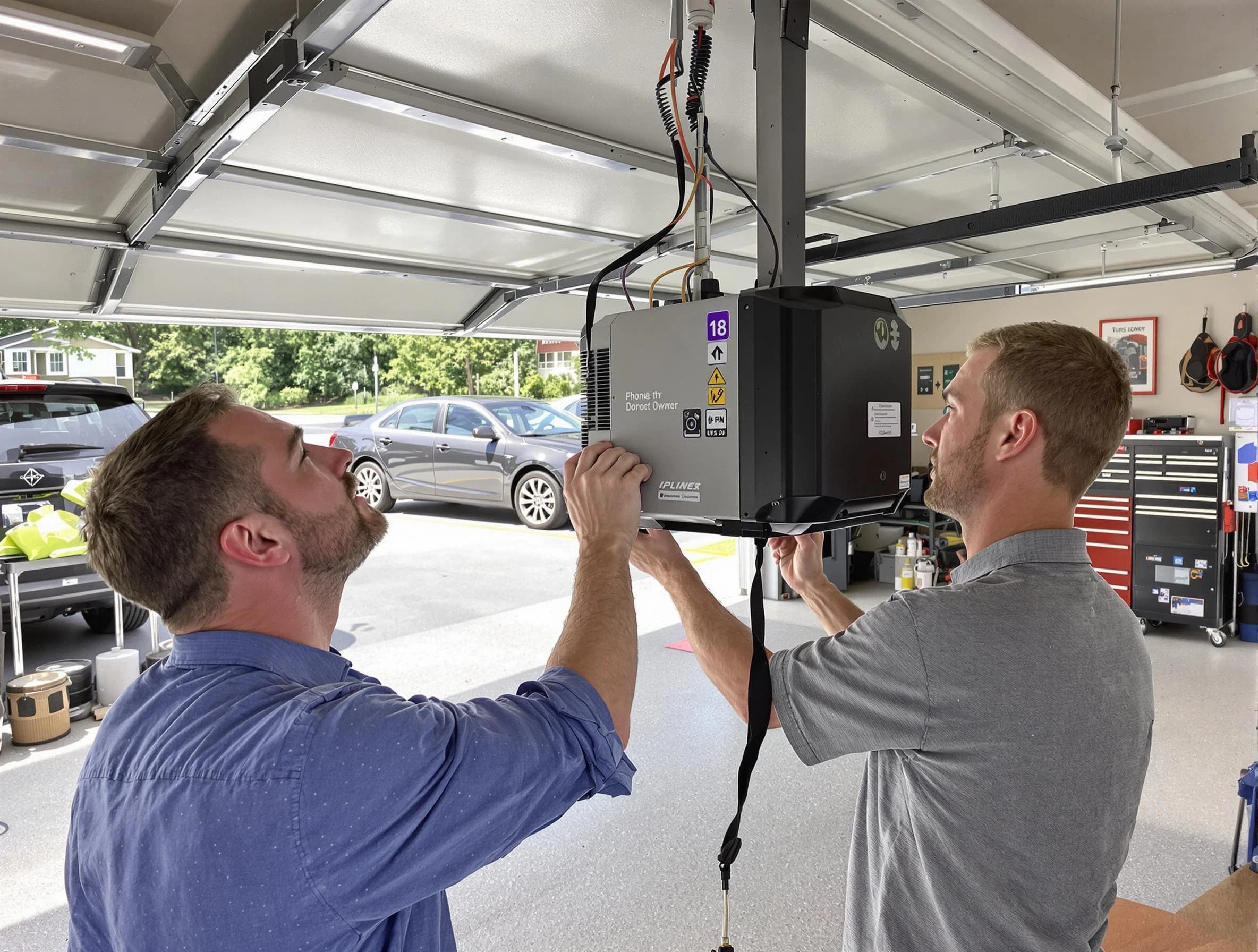 Cullman Garage Door Repair technician installing garage door opener in Cullman