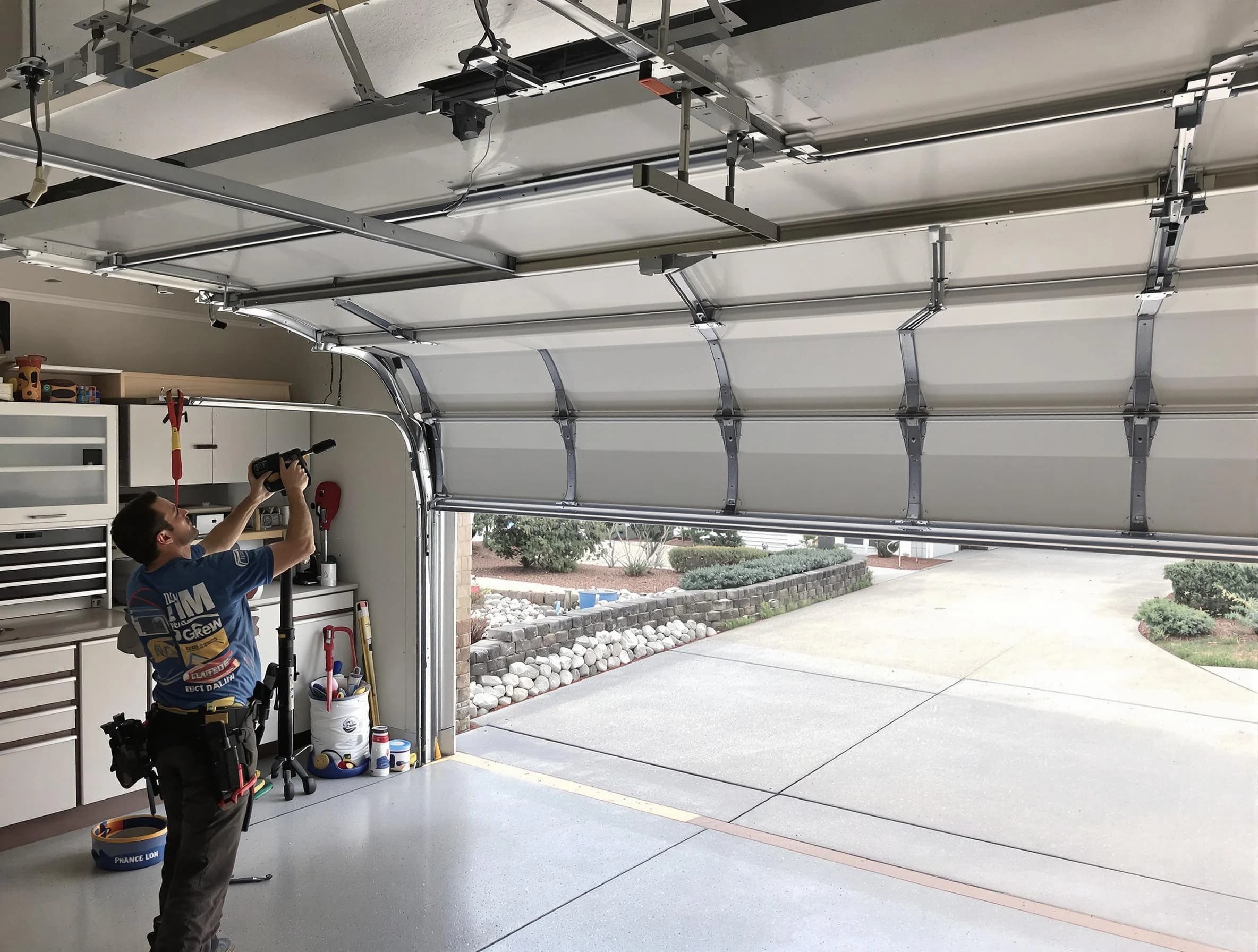 Garage door track repair service by Cullman Garage Door Repair in Cullman