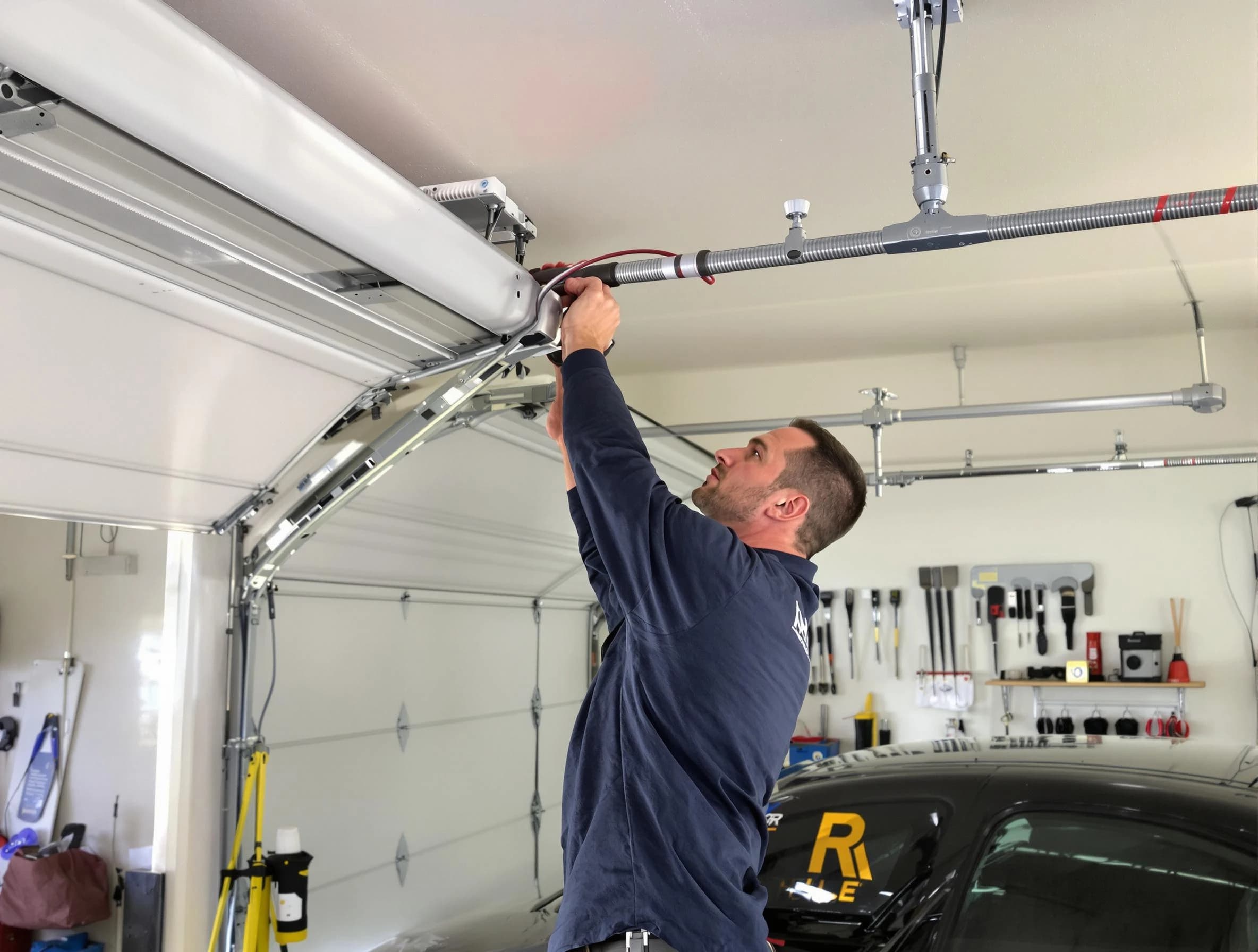 Cullman Garage Door Repair technician performing garage door cable repair in Cullman