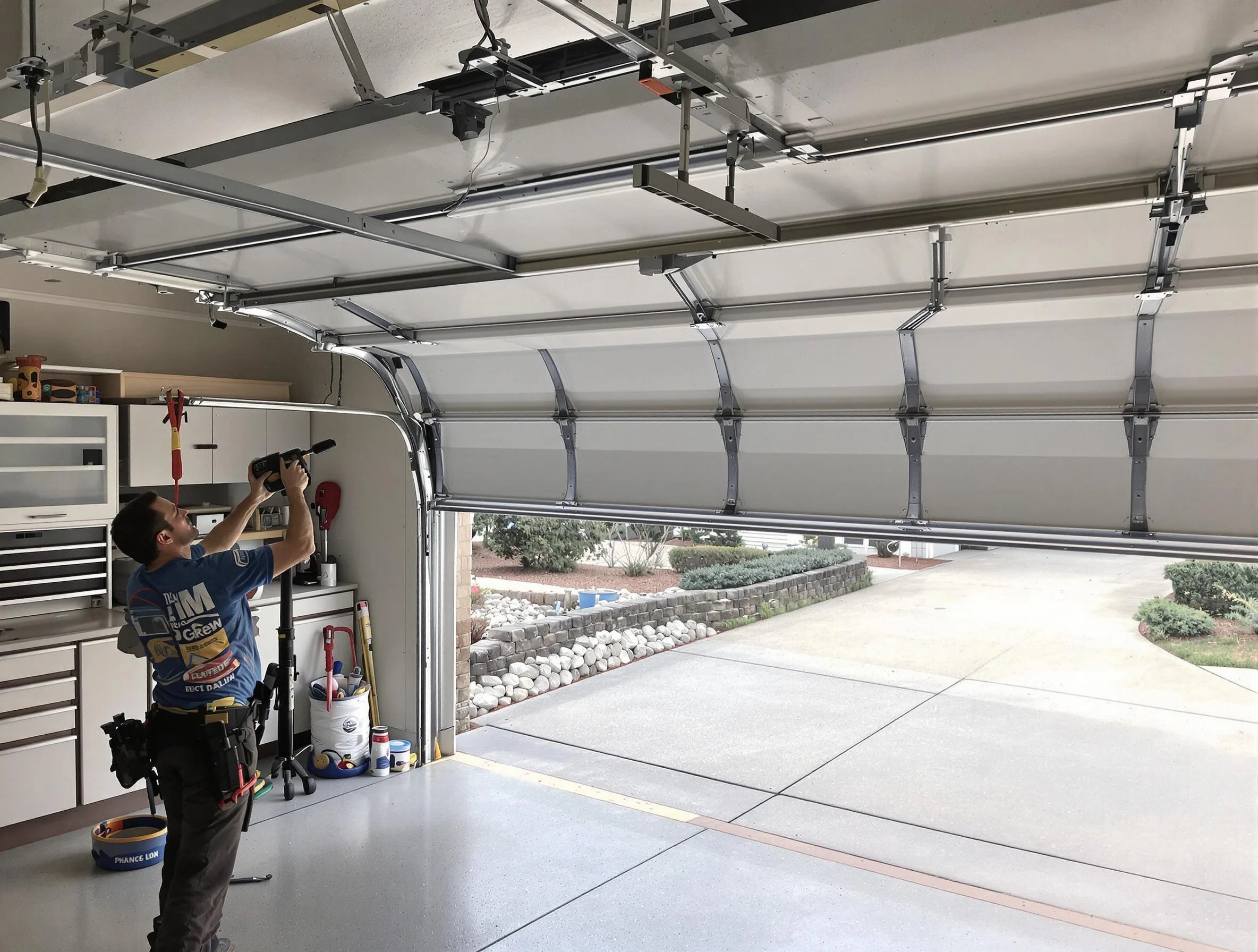 Garage door track repair service by Cullman Garage Door Repair in Cullman